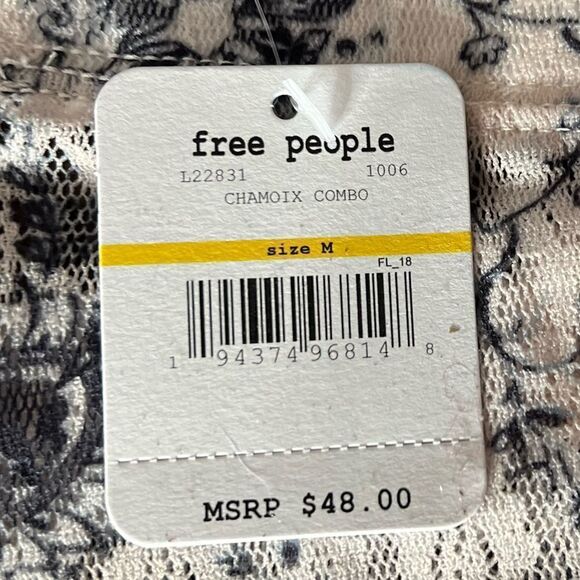 Free People Intimately Layered In Lace Sheer Leggings, Cream Floral. Medium. NWT - Picture 13 of 16